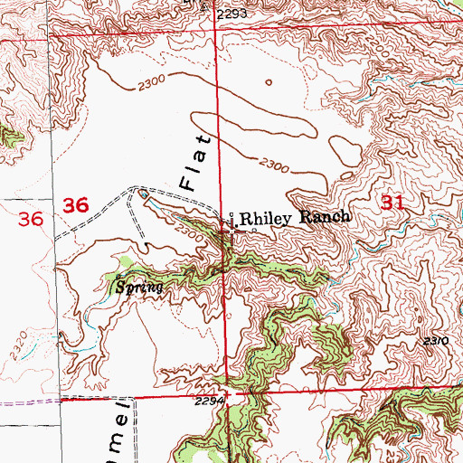 Topographic Map of Rhiley Ranch, SD