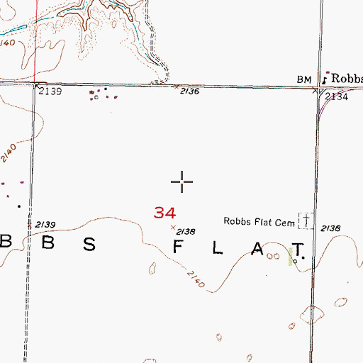 Topographic Map of Robbs Flat, SD