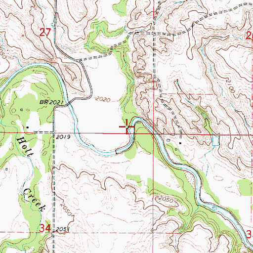 Topographic Map of Rock Bridge Creek, SD