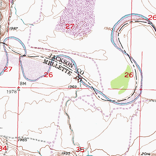 Topographic Map of Runs Close Creek, SD