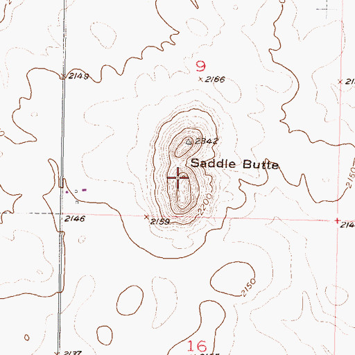 Topographic Map of Saddle Butte, SD