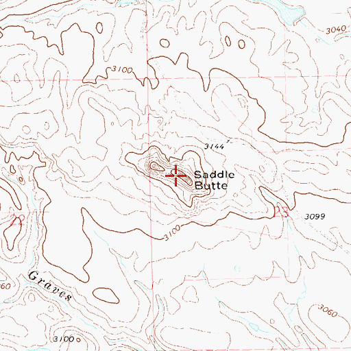 Topographic Map of Saddle Butte, SD