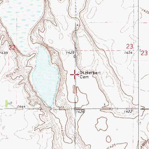 Topographic Map of Saint Herbert Cemetery, SD