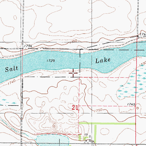 Topographic Map of Salt Lake State Public Shooting Area, SD