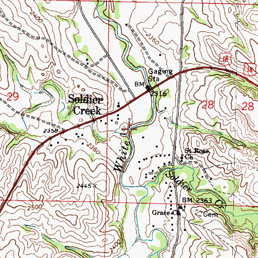 Topographic Map of Scabby Creek, SD