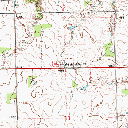 Topographic Map of School Number 27, SD