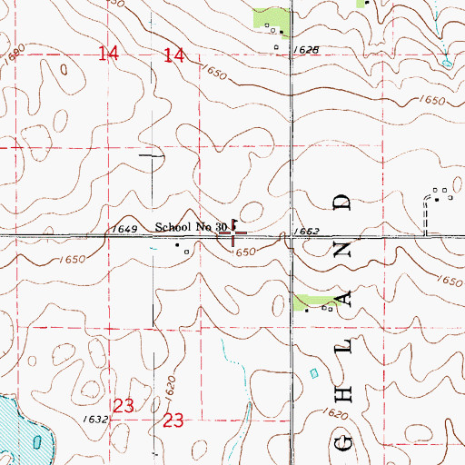 Topographic Map of School Number 30, SD