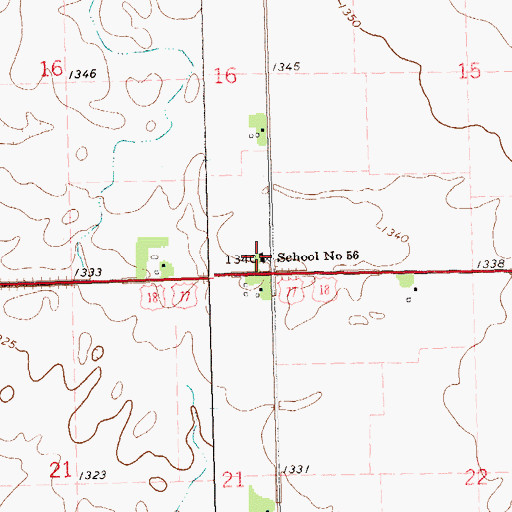 Topographic Map of School Number 56, SD