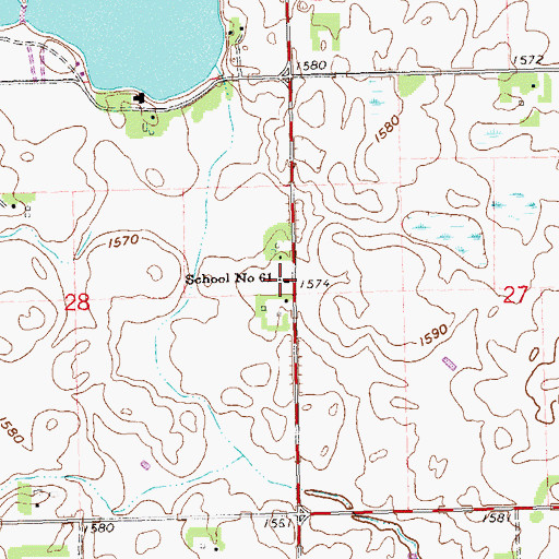 Topographic Map of School Number 61, SD