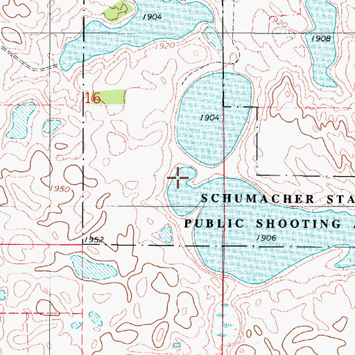 Topographic Map of Schumacher State Public Shooting Area, SD