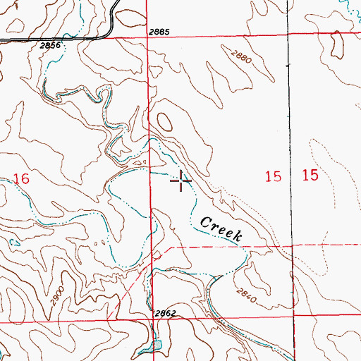 Topographic Map of Second Sand Creek, SD
