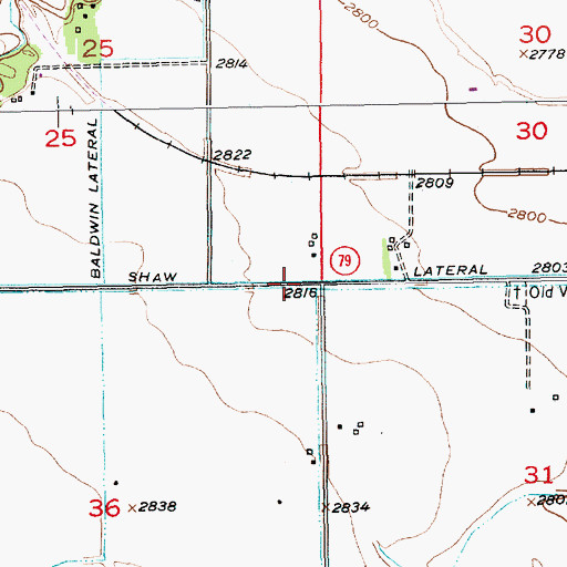 Topographic Map of Shaw Lateral, SD
