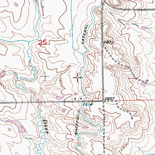 Topographic Map of Sheffield Lateral, SD