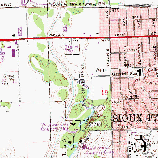 Topographic Map of Sherman Park, SD