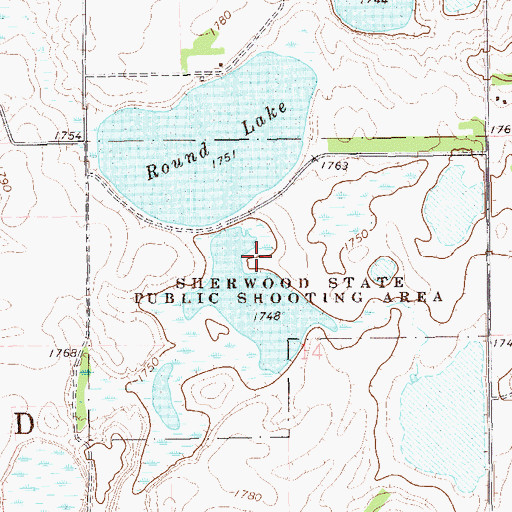 Topographic Map of Sherwood State Public Shooting Area, SD