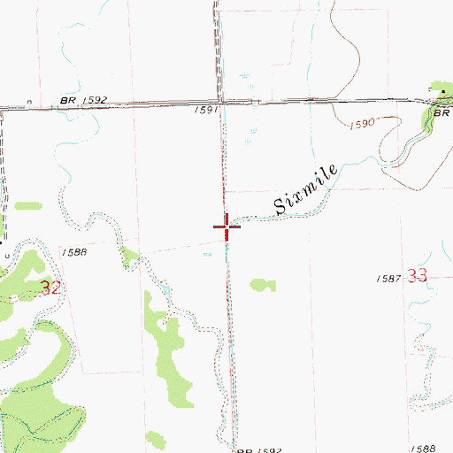 Topographic Map of Sixmile Creek, SD