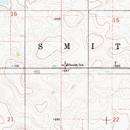 Topographic Map of Smith School, SD