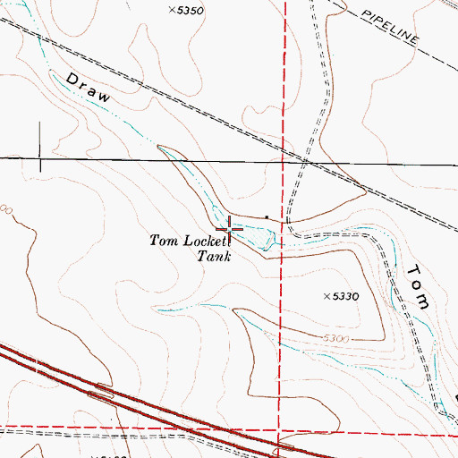 Topographic Map of Tom Lockett Tank, AZ