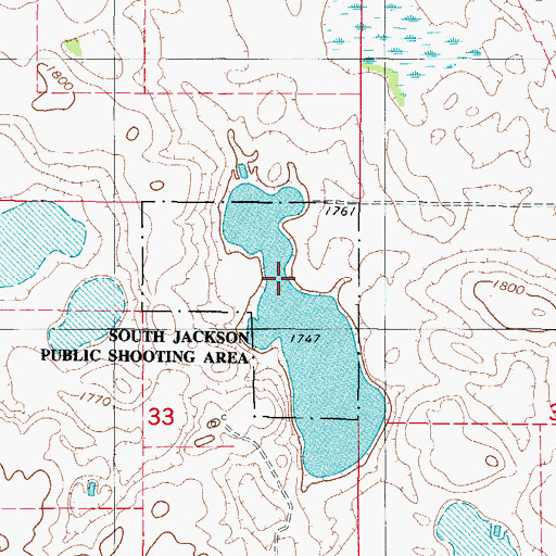 Topographic Map of South Jackson Public Shooting Area, SD