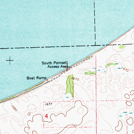 Topographic Map of South Poinsett Access Area, SD