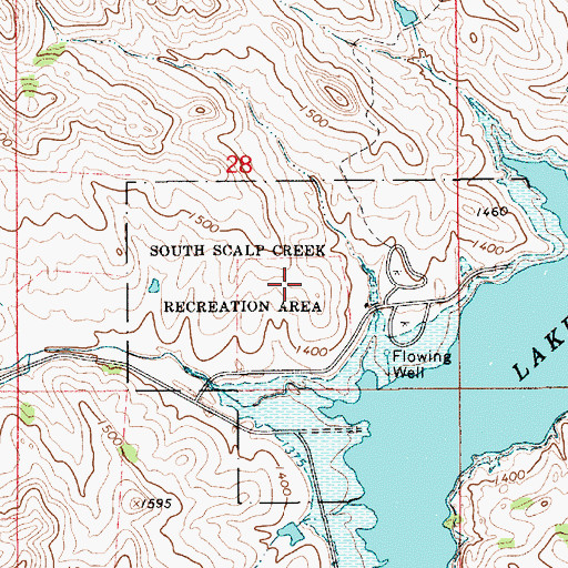 Topographic Map of South Scalp Creek Recreation Area, SD