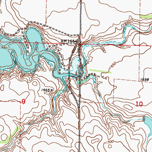 Topographic Map of Spring Creek, SD