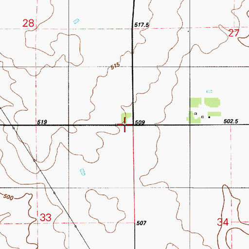 Topographic Map of Swanson School, SD