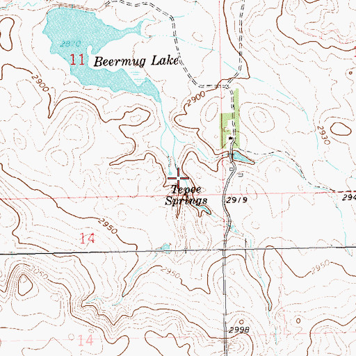 Topographic Map of Tepee Springs, SD