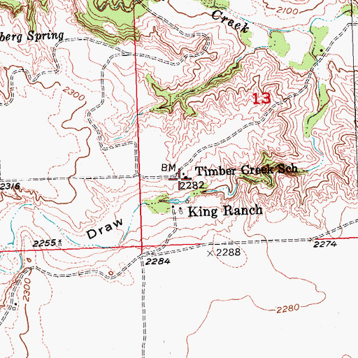 Topographic Map of Timber Creek School, SD