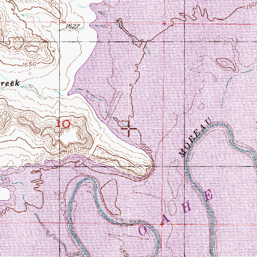 Topographic Map of Tom Hill Creek, SD