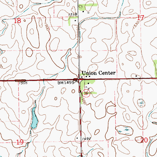 Topographic Map of Union Center, SD