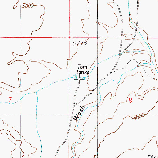 Topographic Map of Tom Tanks, AZ