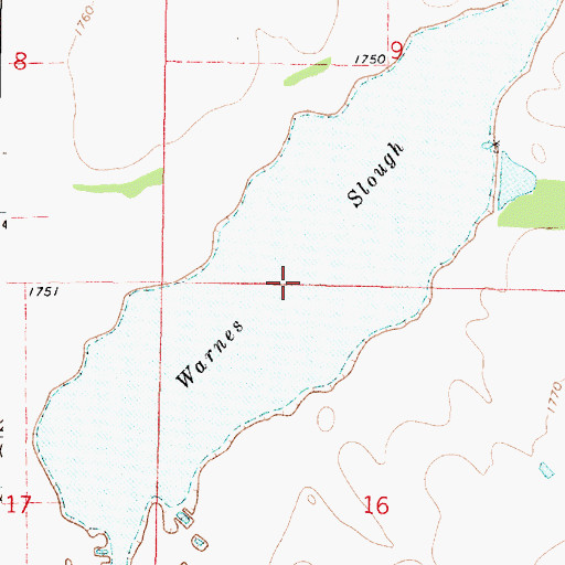 Topographic Map of Warnes Slough, SD