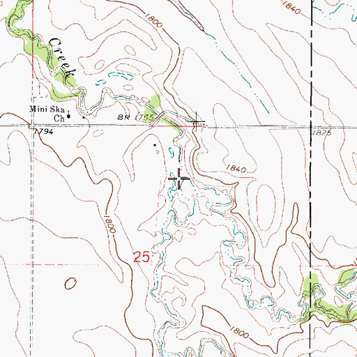 Topographic Map of West Branch Bull Creek, SD