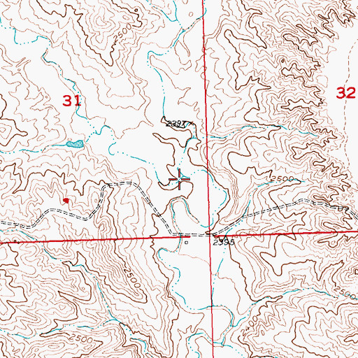 Topographic Map of West Bull Creek, SD