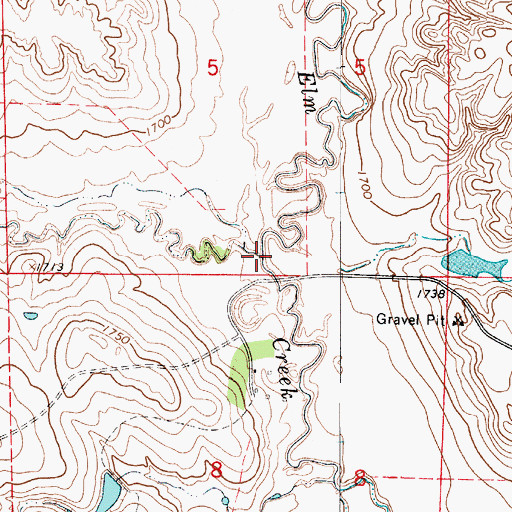 Topographic Map of West Fork Elm Creek, SD