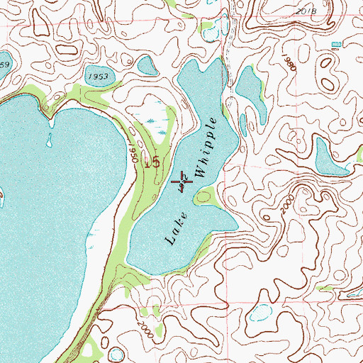Topographic Map of Lake Whipple, SD