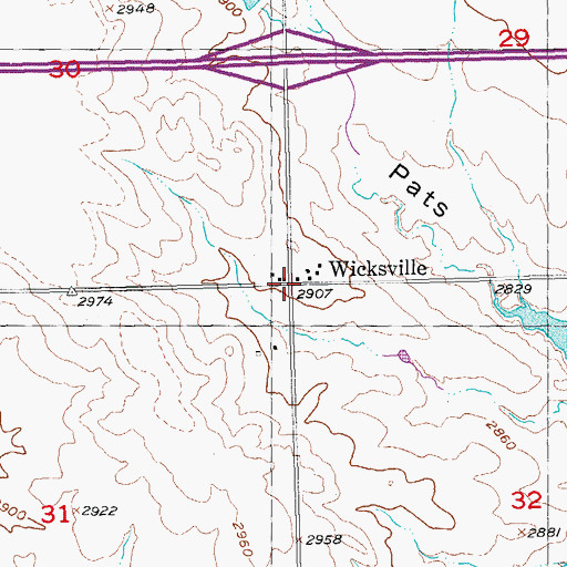 Topographic Map of Wicksville, SD