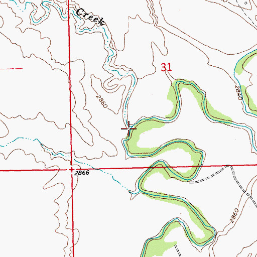 Topographic Map of Willow Creek, SD