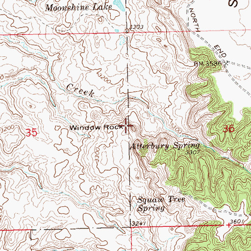Topographic Map of Window Rock, SD