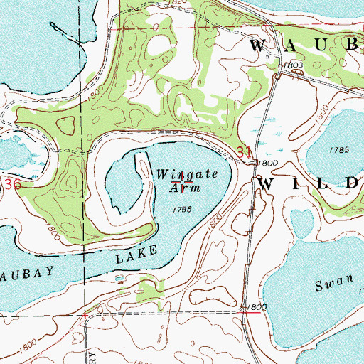 Topographic Map of Wingate Arm, SD