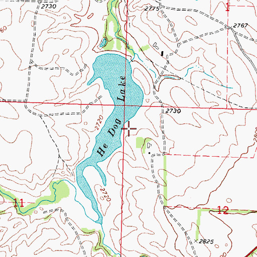 Topographic Map of He Dog Dam, SD