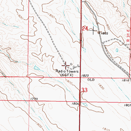 Topographic Map of KGFX-AM (Pierre), SD