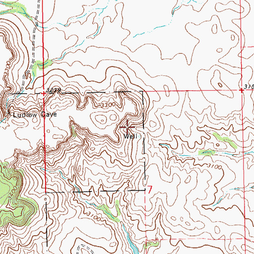 Topographic Map of K and R Well, SD