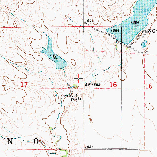 Topographic Map of J Quirk Dam, SD