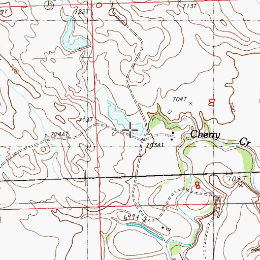 Topographic Map of T Mahaffey Dam, SD