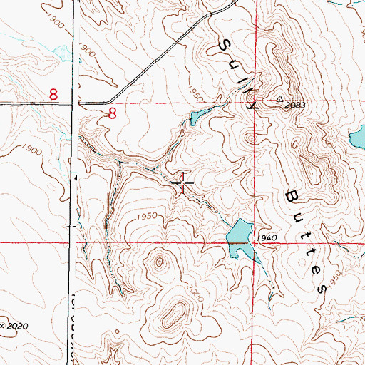 Topographic Map of V Garrett Dam, SD