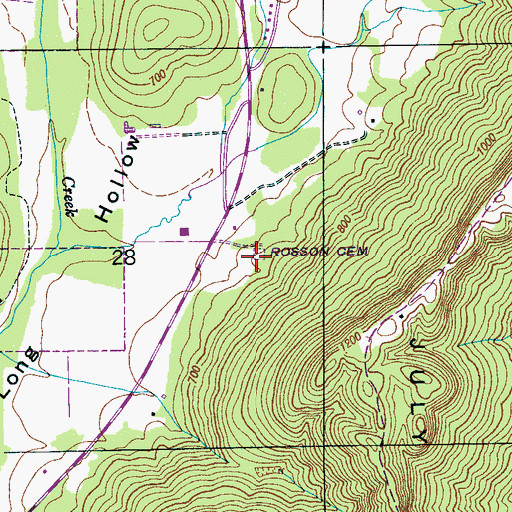 Topographic Map of Rosson Cemetery, AL