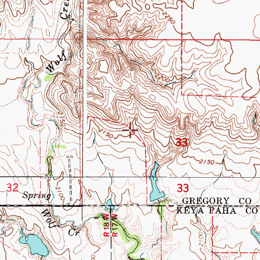 Topographic Map of Kaupp Hereford Ranch Number 2 Dam, SD