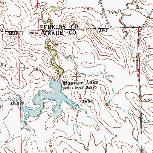 Topographic Map of Ralph Hamptom Dam, SD